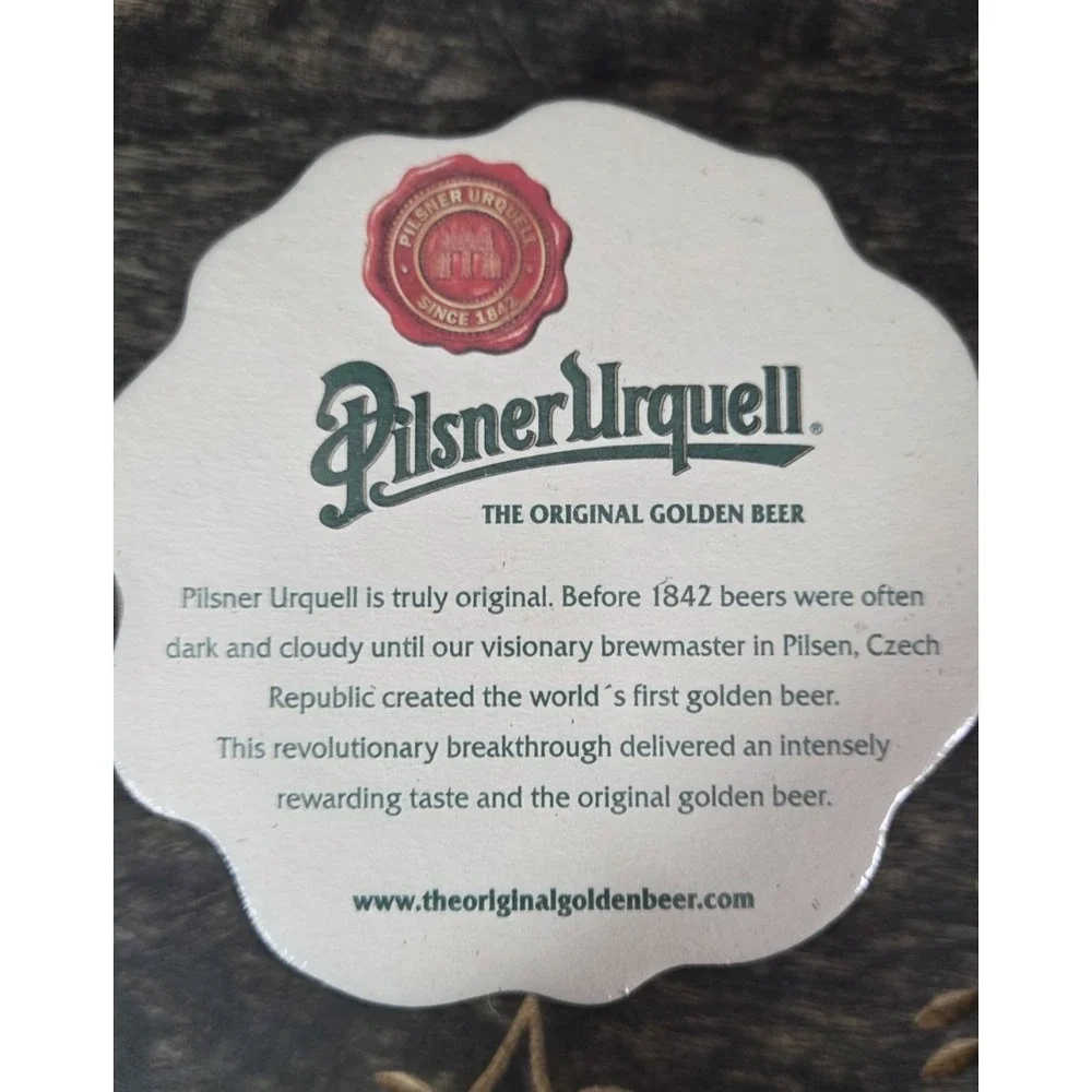 Pilsner Urquell The Original Golden Beer Red Seal Cardboard Coasters 20ct Sealed